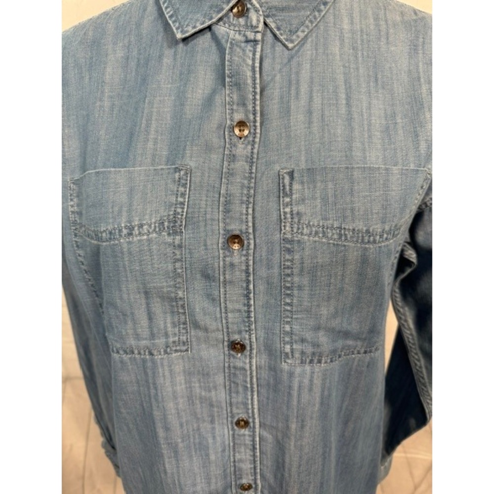 NWT Nautica Chambray Shirt Women's S Tencel Cotton Denim Button Up - Picture 2 of 13
